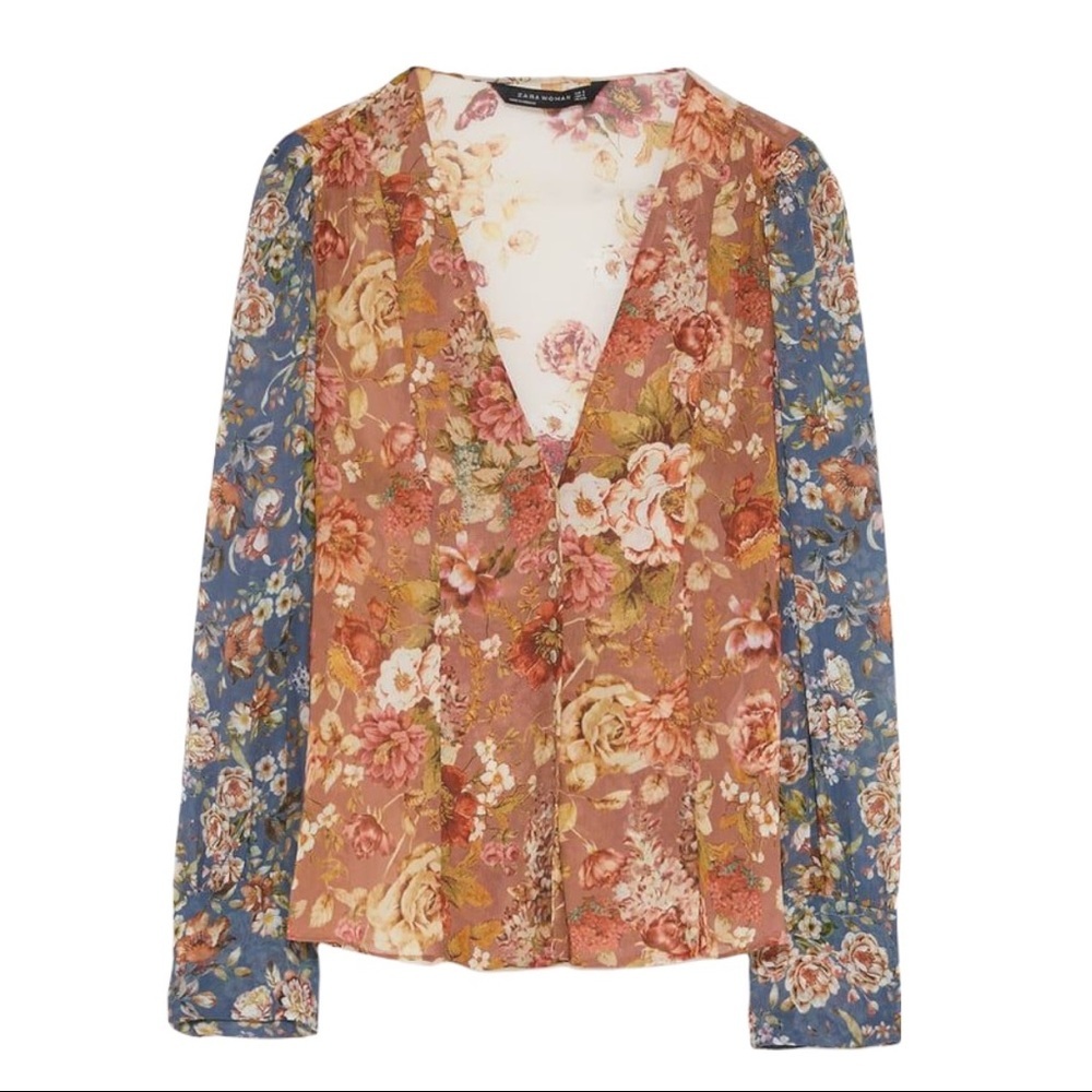 ZARA Patchwork Print Blouse- Size M​